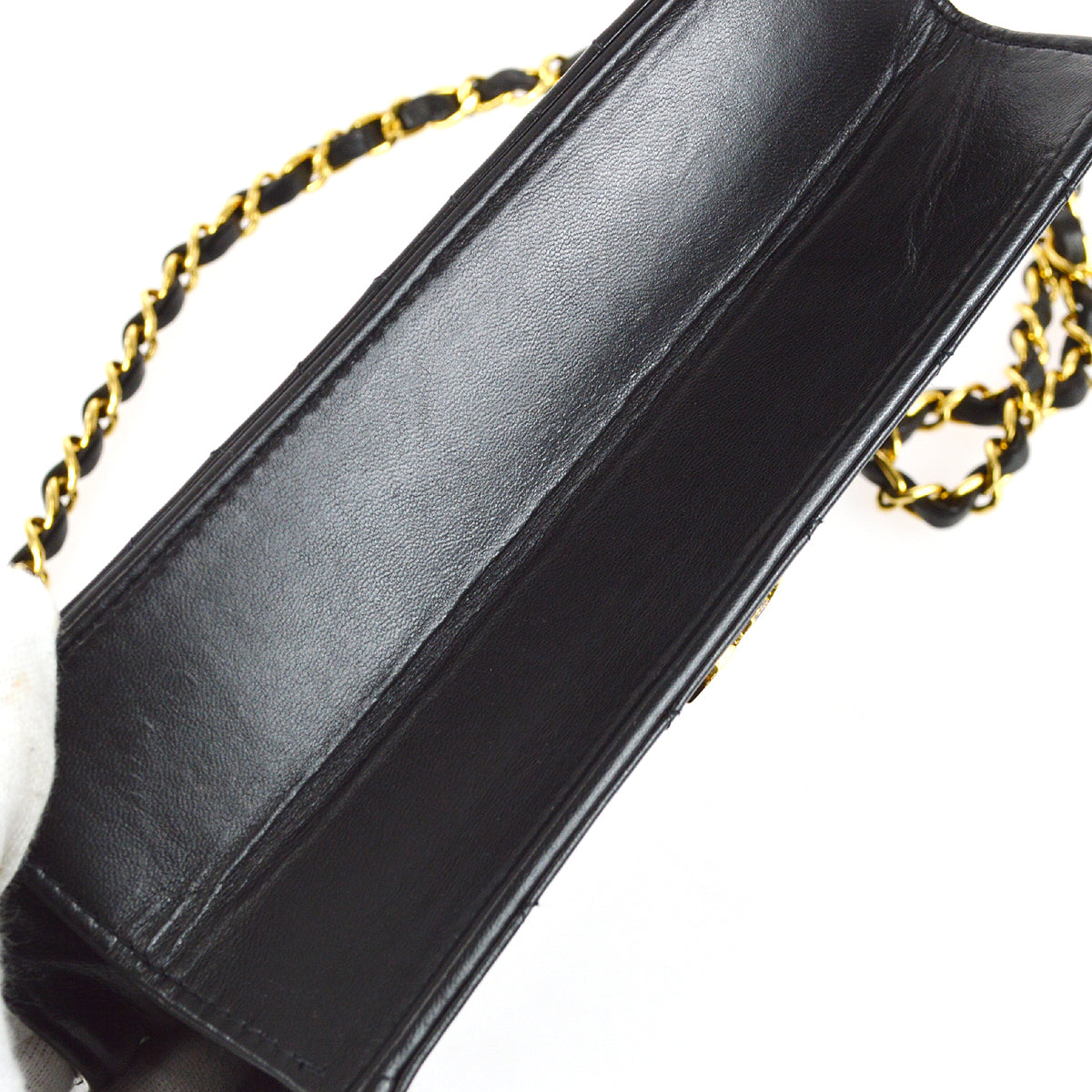 Luxury Chanel Black Lambskin Pushlock Small Half Flap Shoulder Bag