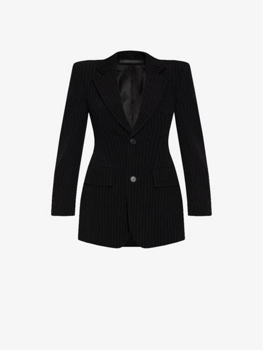 Luxury Balenciaga Women's Hourglass Blazer Jacket Black