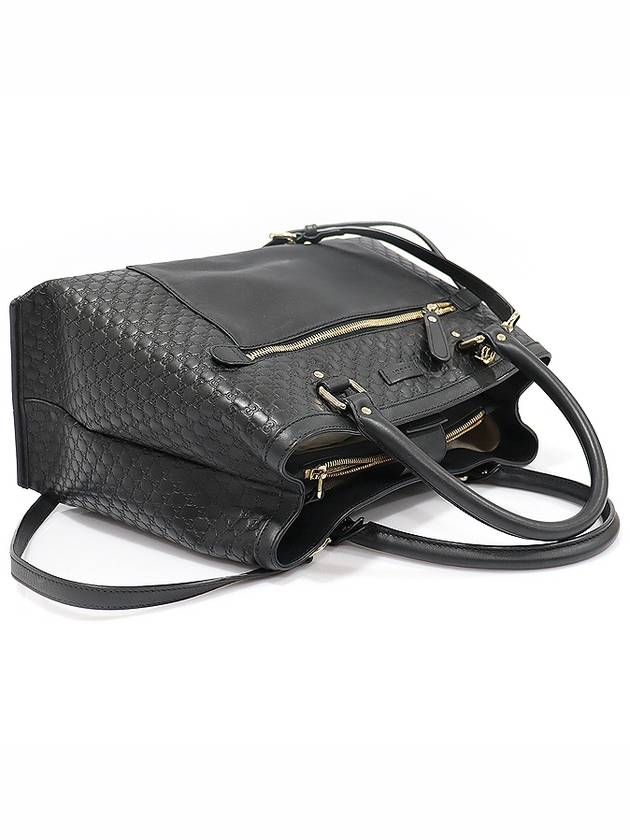 Luxury Gucci Trending 2025 510291 Black Microshima Leather Gold Tote 2WAY