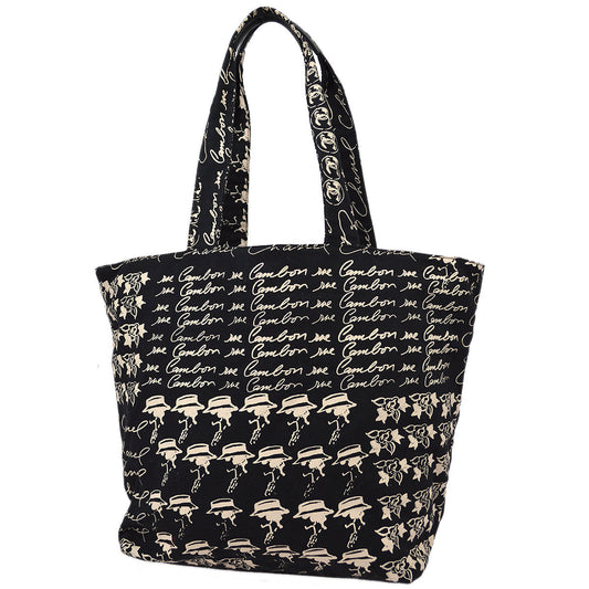 Luxury Chanel 2005-2006 Black Camellia Drawstring Tote Bag
