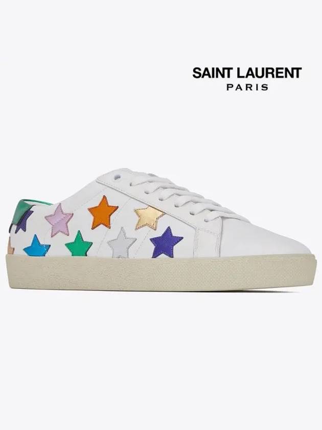 Luxury Saint Laurent Women's California Multimetal Star Low Top Sneakers White