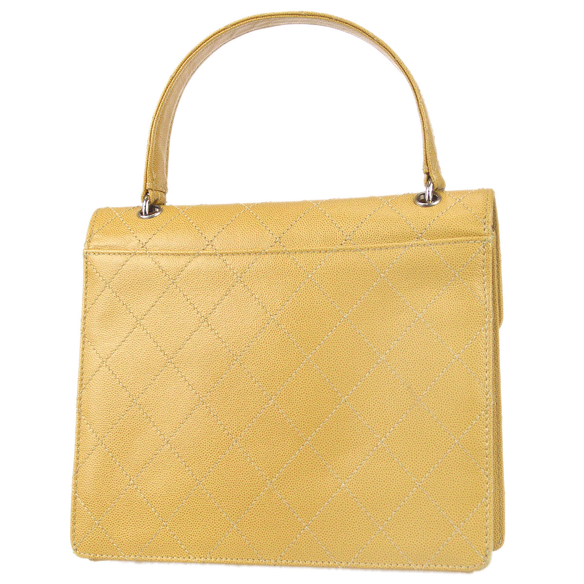 Luxury Chanel 1997-1999 Letter Flap Handbag Beige Caviar