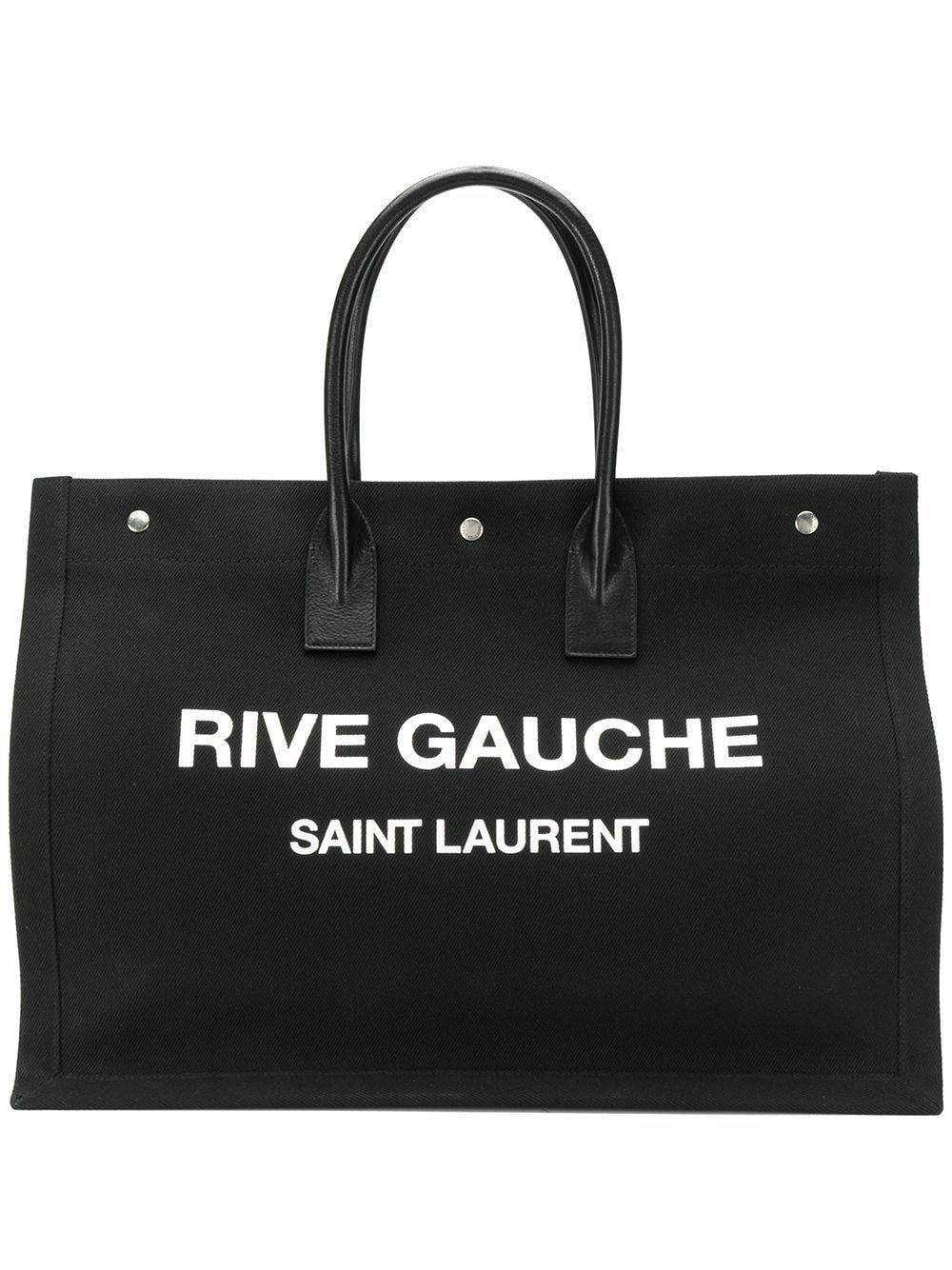 Luxury Saint Laurent Men's Rive Gauche Tote Bag in Blackwhite | 509415FAAVR