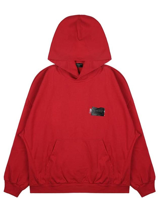 Luxury Balenciaga Logo Tape Hoodie Red