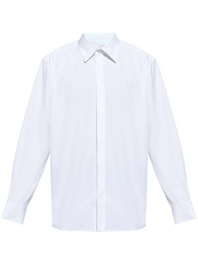 Luxury Saint Laurent Cassandre Long Sleeve Shirt White