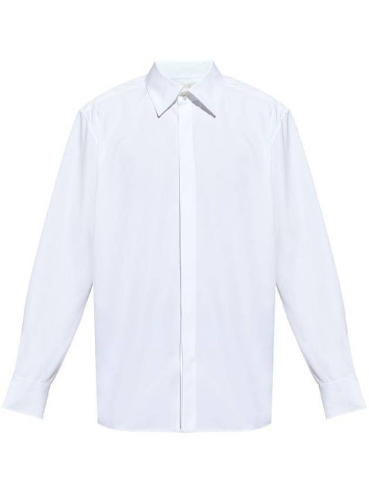 Luxury Saint Laurent Cassandre Long Sleeve Shirt White