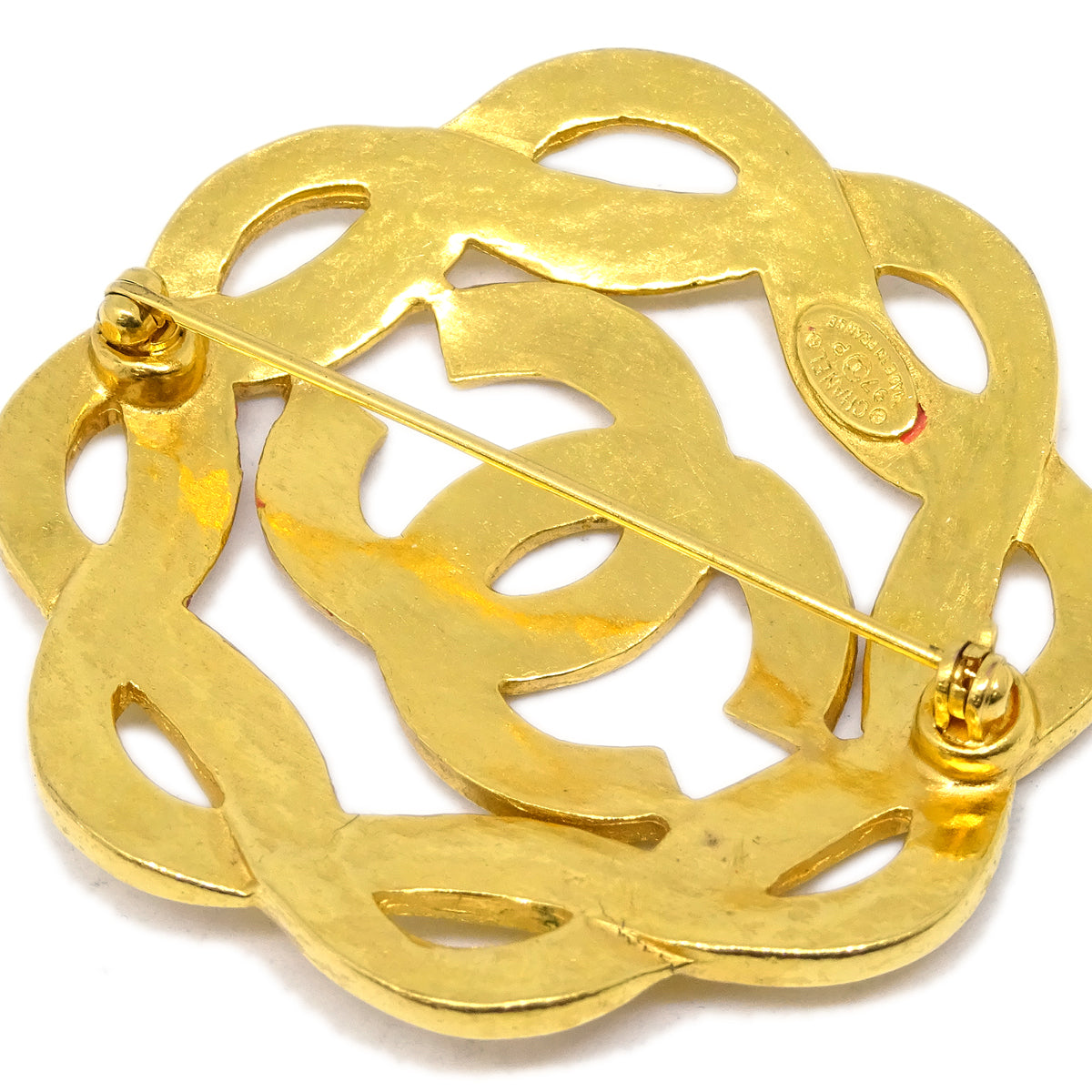 Chanel Flower Brooch Pin Gold 97P