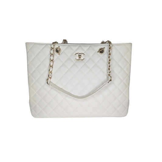 Luxury Chanel bag White Caviar Classic Timeless Tote