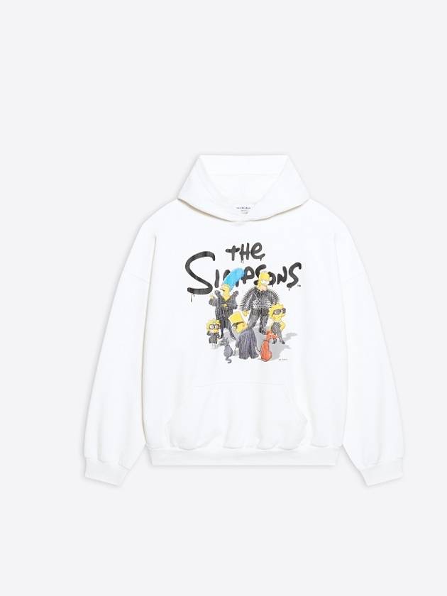 Luxury Balenciaga The Simpsons Printed Hoodie White