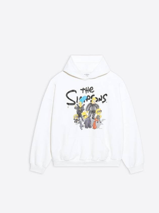 Luxury Balenciaga The Simpsons Printed Hoodie White