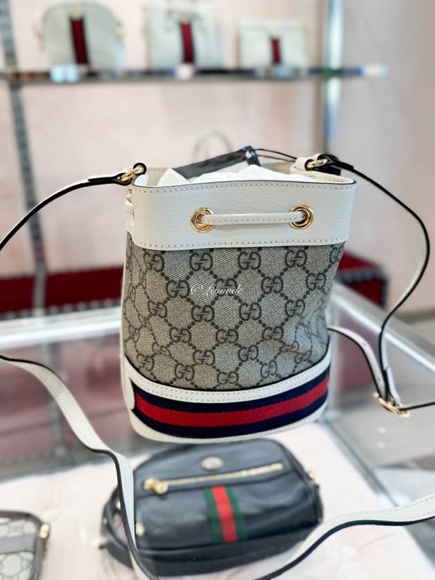Luxury Gucci Trending 2025 Ophidia GG Small Bucket Bag Beige