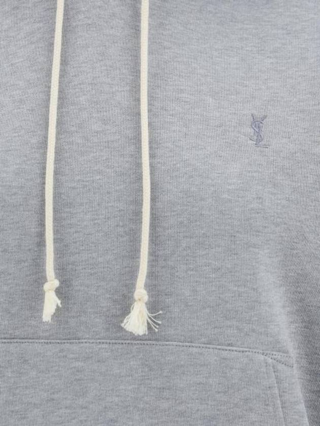 Luxury Saint Laurent Cassandre Organic Cotton Hoodie Grey