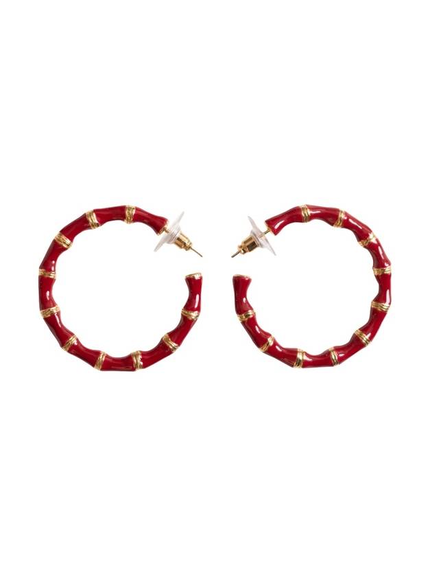 Luxury Saint Laurent Round Earrings Red