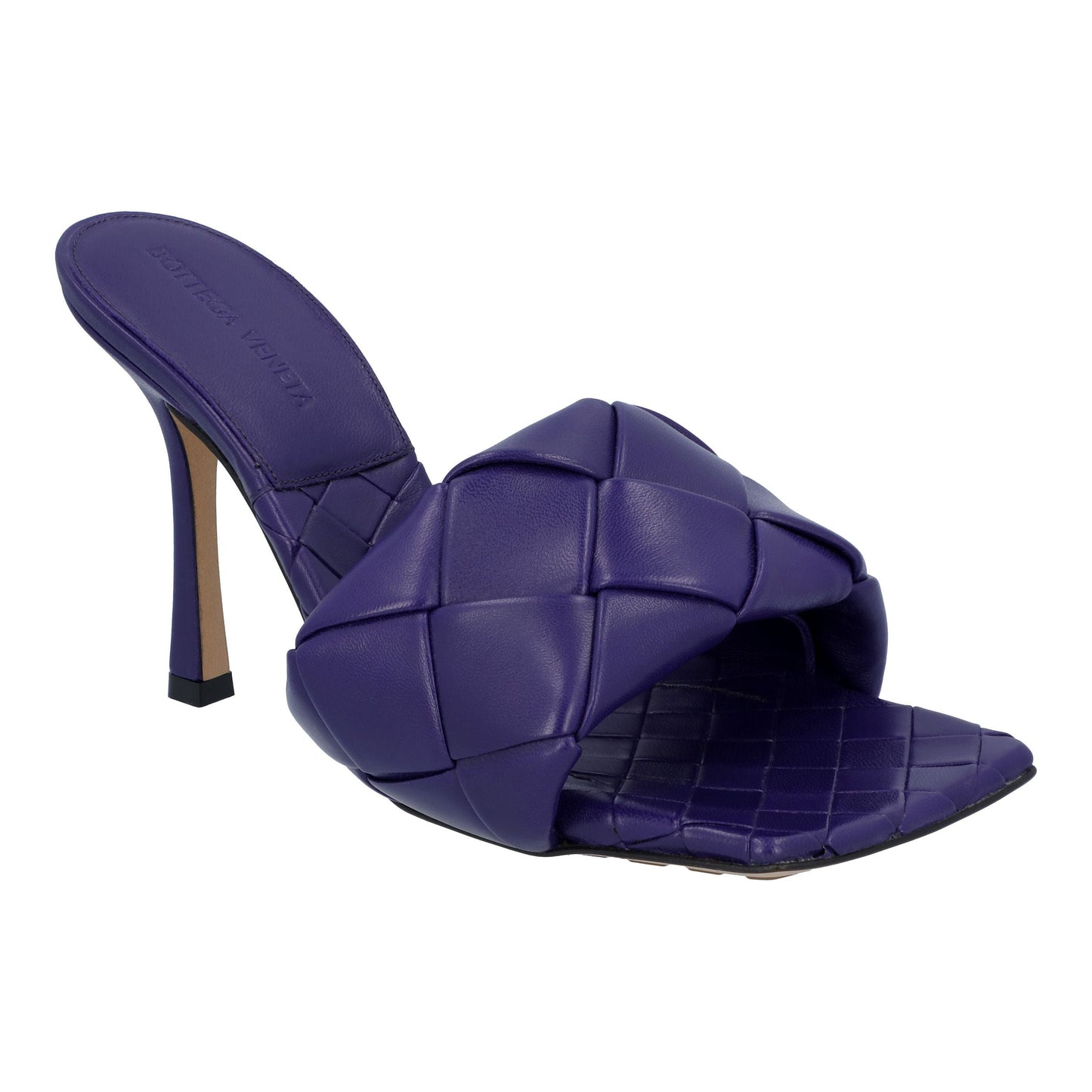Luxury Bottega Veneta Women Lido Padded Mule in purple Lambskin