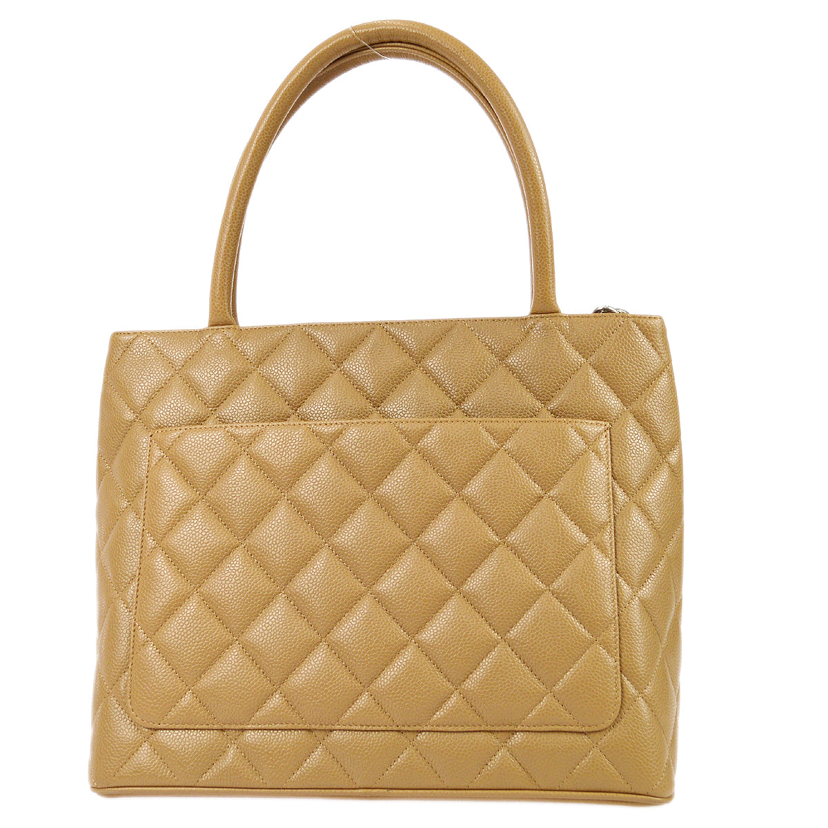 Luxury Chanel 2006-2008 Medallion Tote SHW Beige Caviar