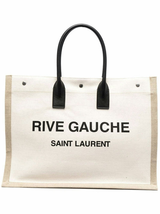 Luxury Saint Laurent Women's Rive Gauche Large Tote Bag in Beige | 509415FAAVU Color 9054