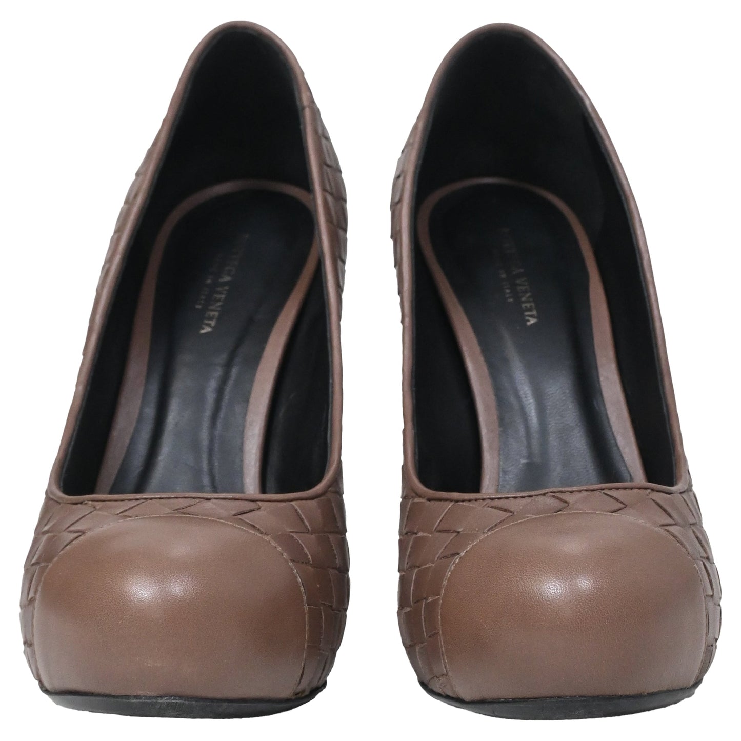 Luxury Bottega Veneta Weave Pumps in Brown Intrecciato Leather