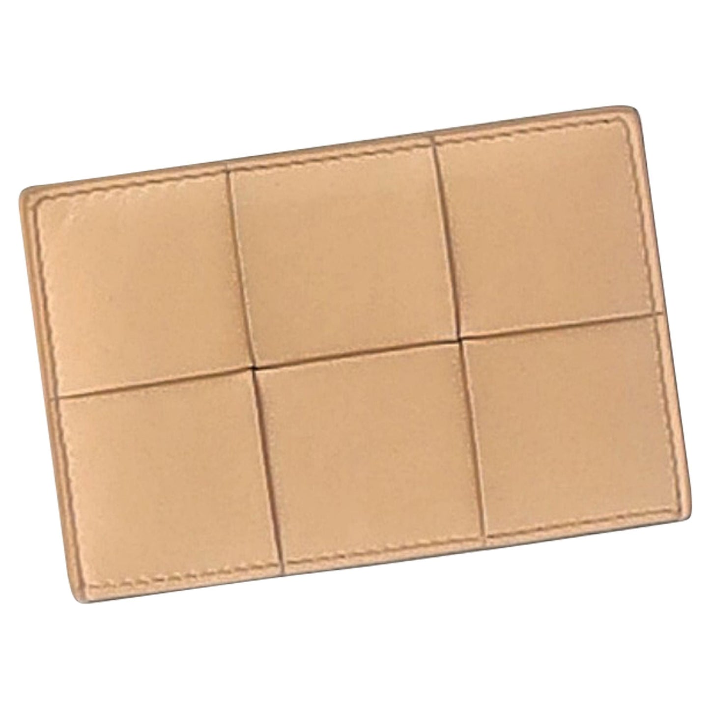 Luxury Bottega Veneta Intrecciato Card Holder in Beige Leather