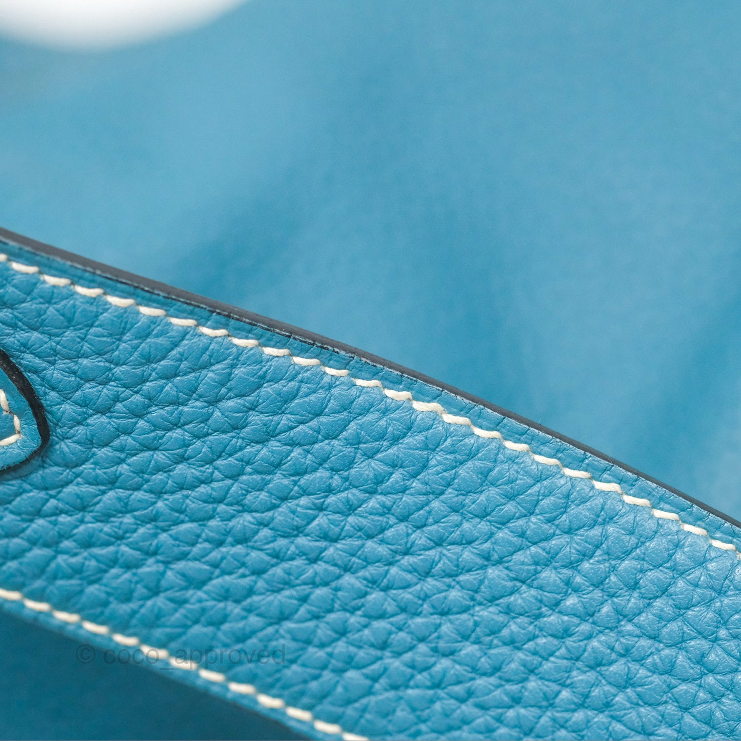 Hermès Lindy 34 Blue Jean Clemence Palladium Hardware