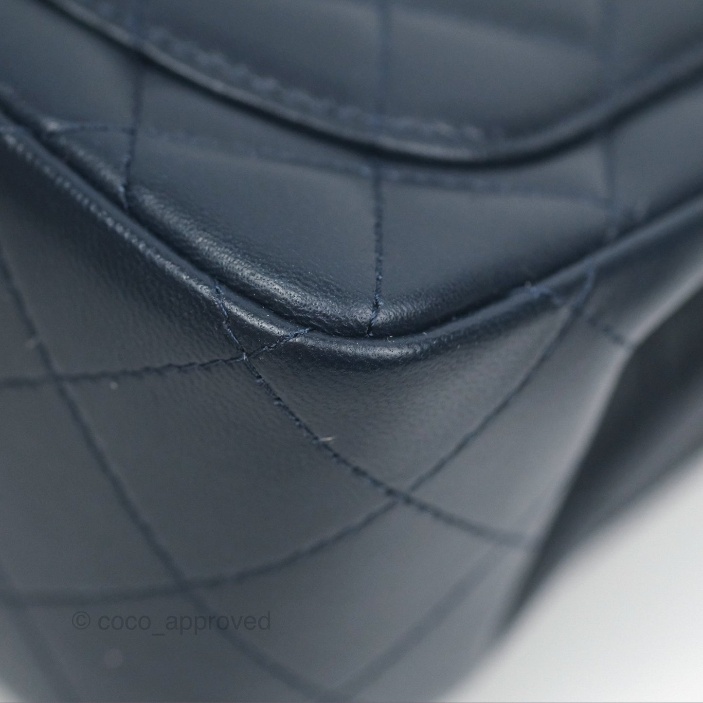Chanel Mini Square Quilted Navy Lambskin Gold Hardware