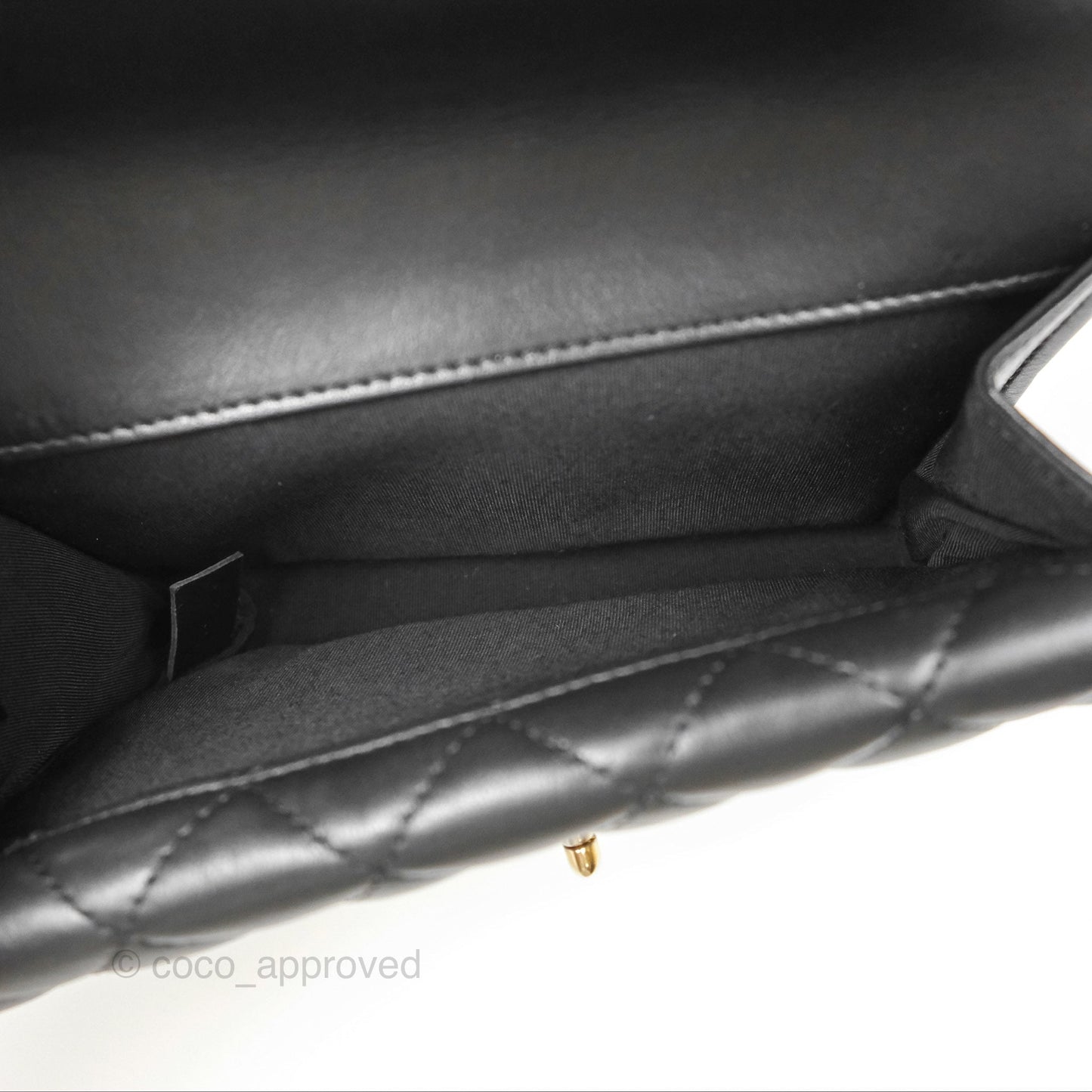 Chanel Triple Flap Bag Quilted Black Calfskin Aged Gold Hardware