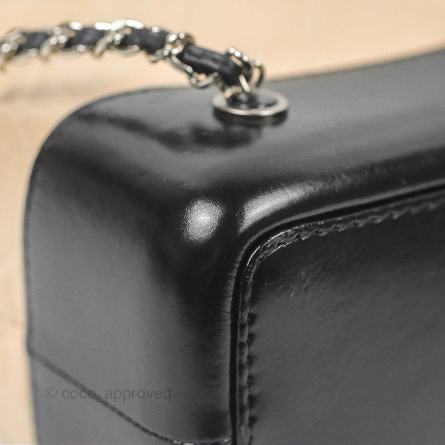 Chanel Small Gabrielle Backpack Beige Black Aged Calfskin