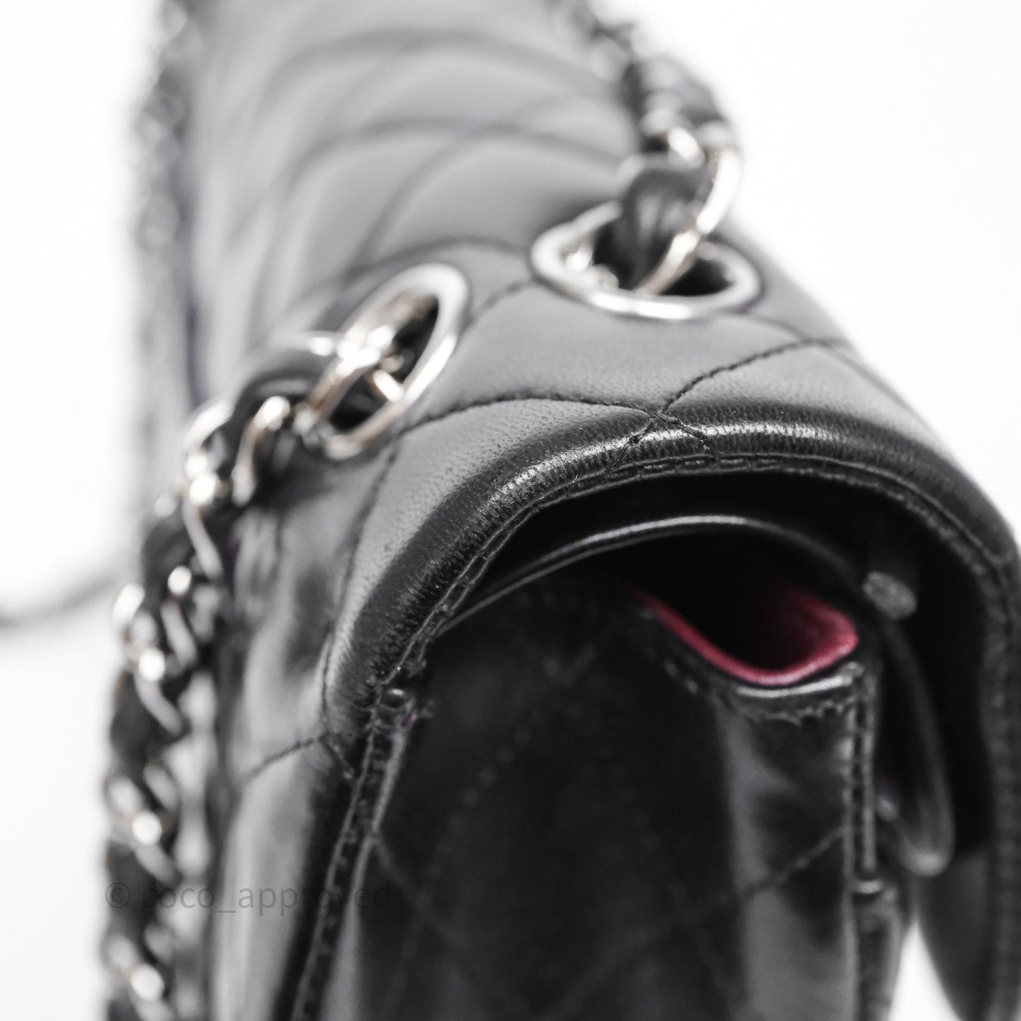 Chanel Small Classic Flap Quilted Black Lambskin Silver Hardware