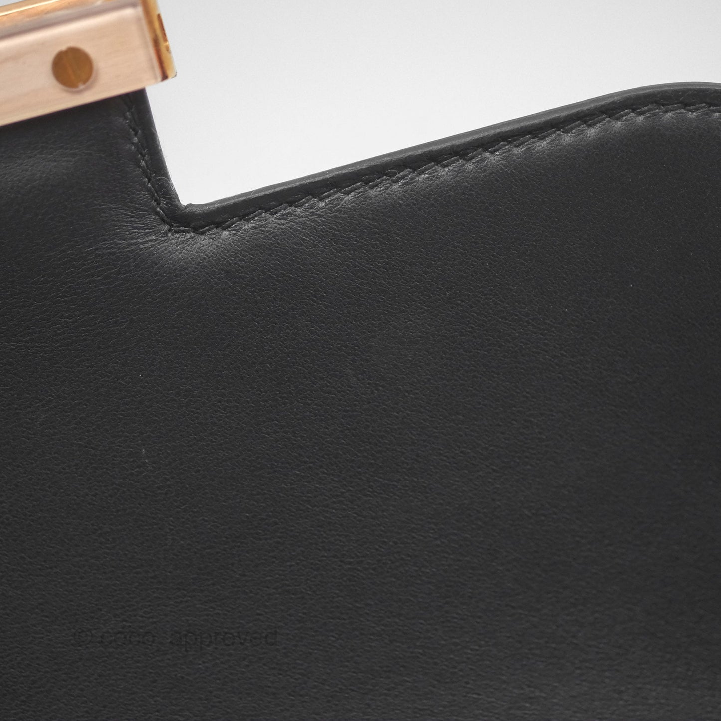 Hermès Constance Mini 18cm Noir 89 Ostrich Rose Gold Hardware