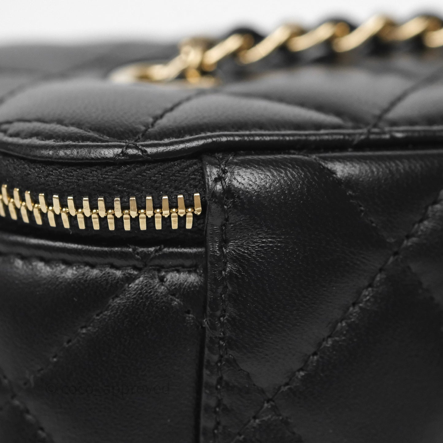 Chanel Classic Vanity with Chain Black Lambskin Gold Hardware