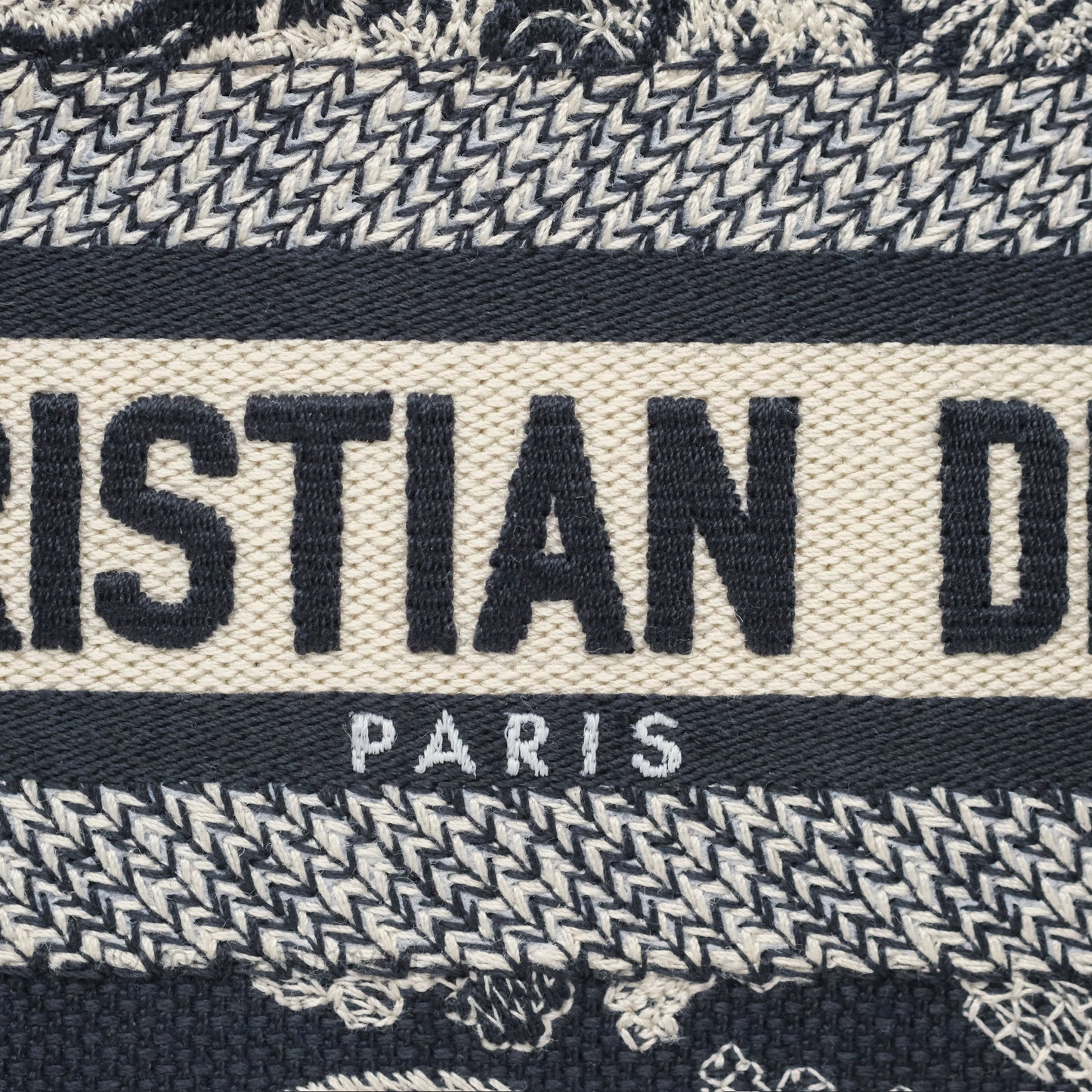 Christian Dior New Small Book Tote Embroidered Toile De Jouy Navy
