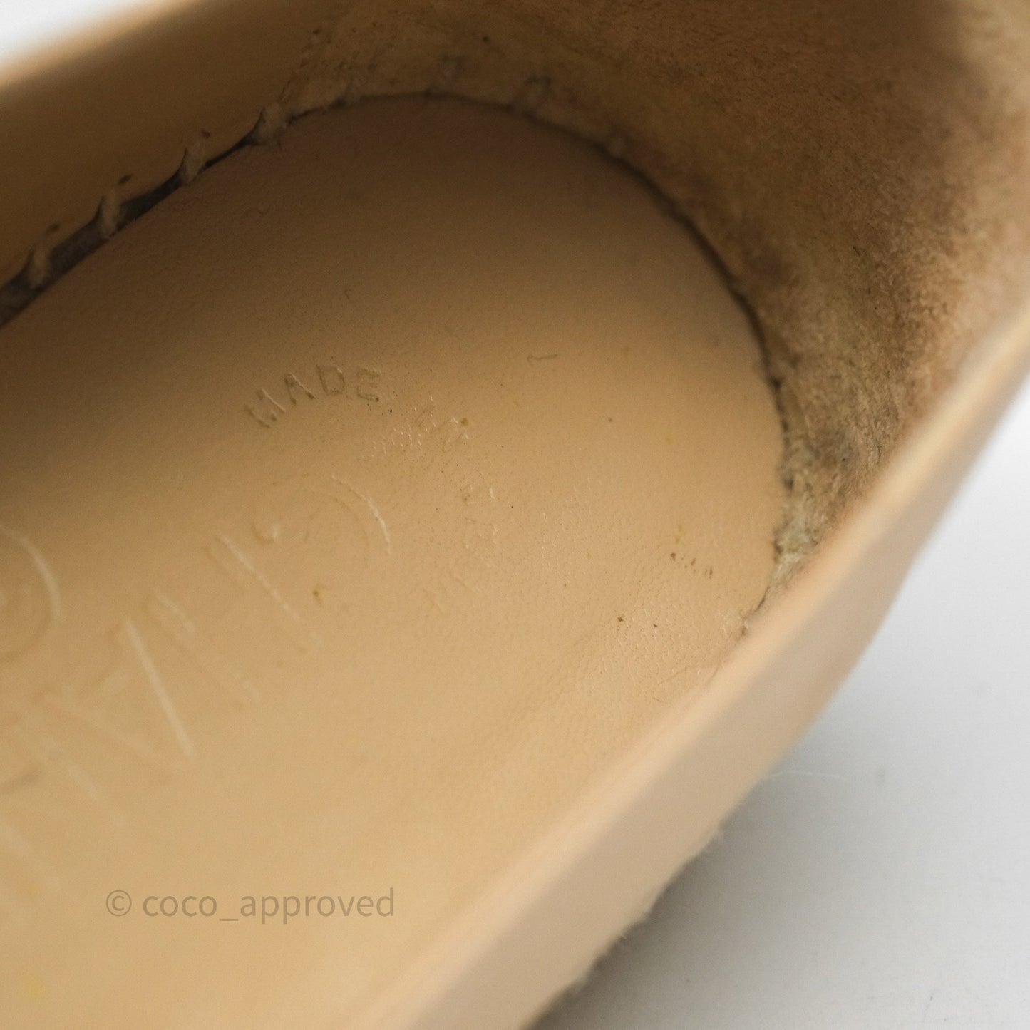 Chanel CC Espadrilles Beige Black Lambskin Size 36