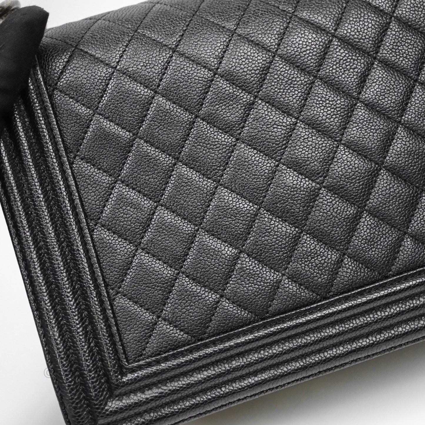 Chanel Quilted New Medium Boy Black Caviar Ruthenium Hardware