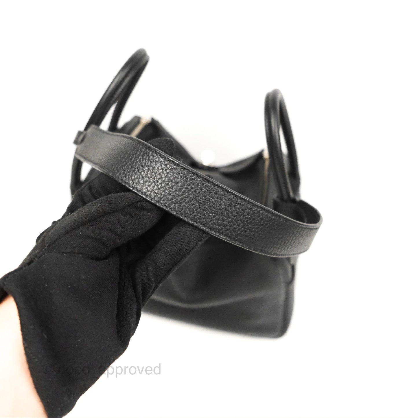 Hermès Lindy 26 Black Clemence Silver Hardware