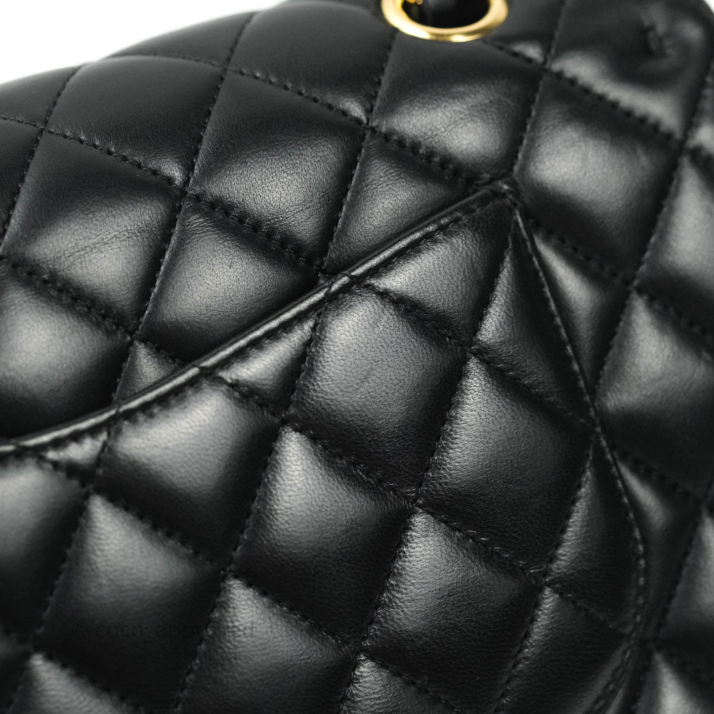 Chanel Classic M/L Black Lambskin Gold Hardware