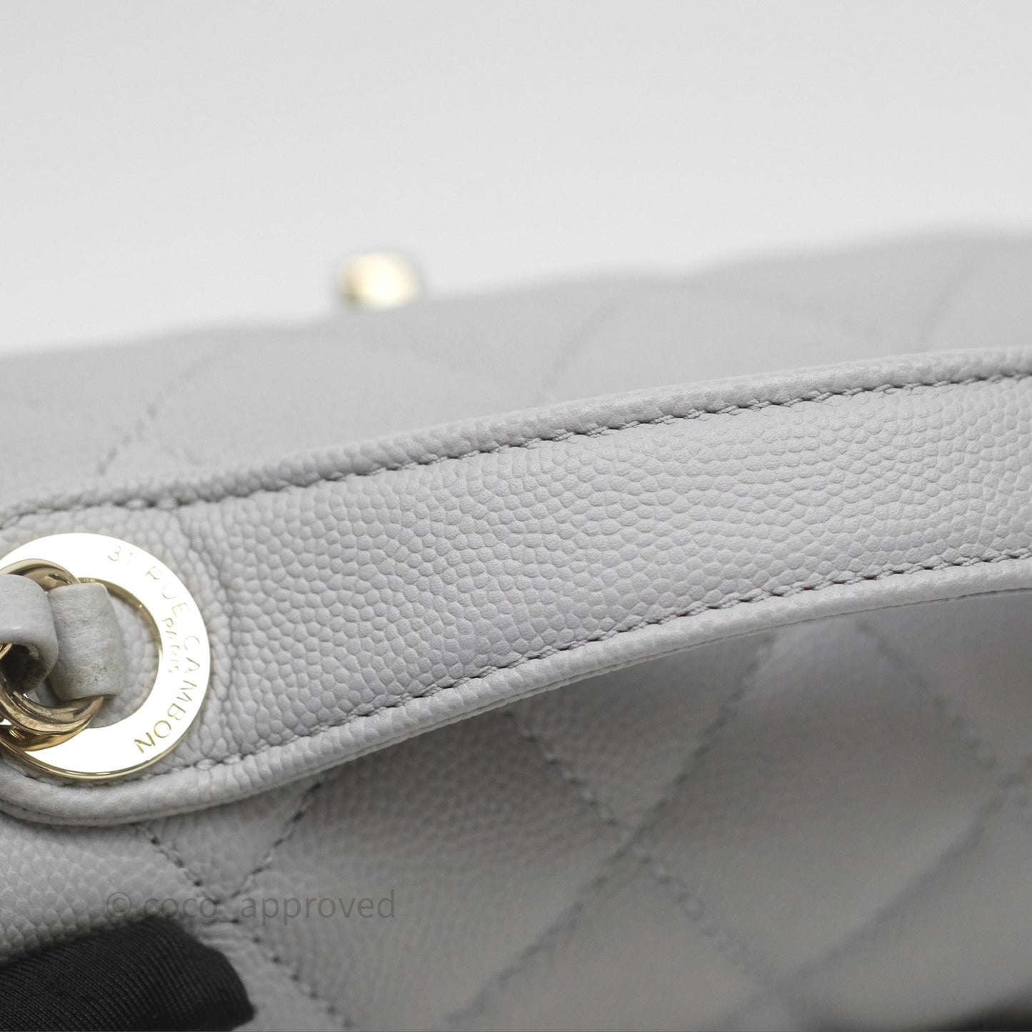 Chanel Quilted Medium Business Affinity Flap Grey Caviar Gold Hardware