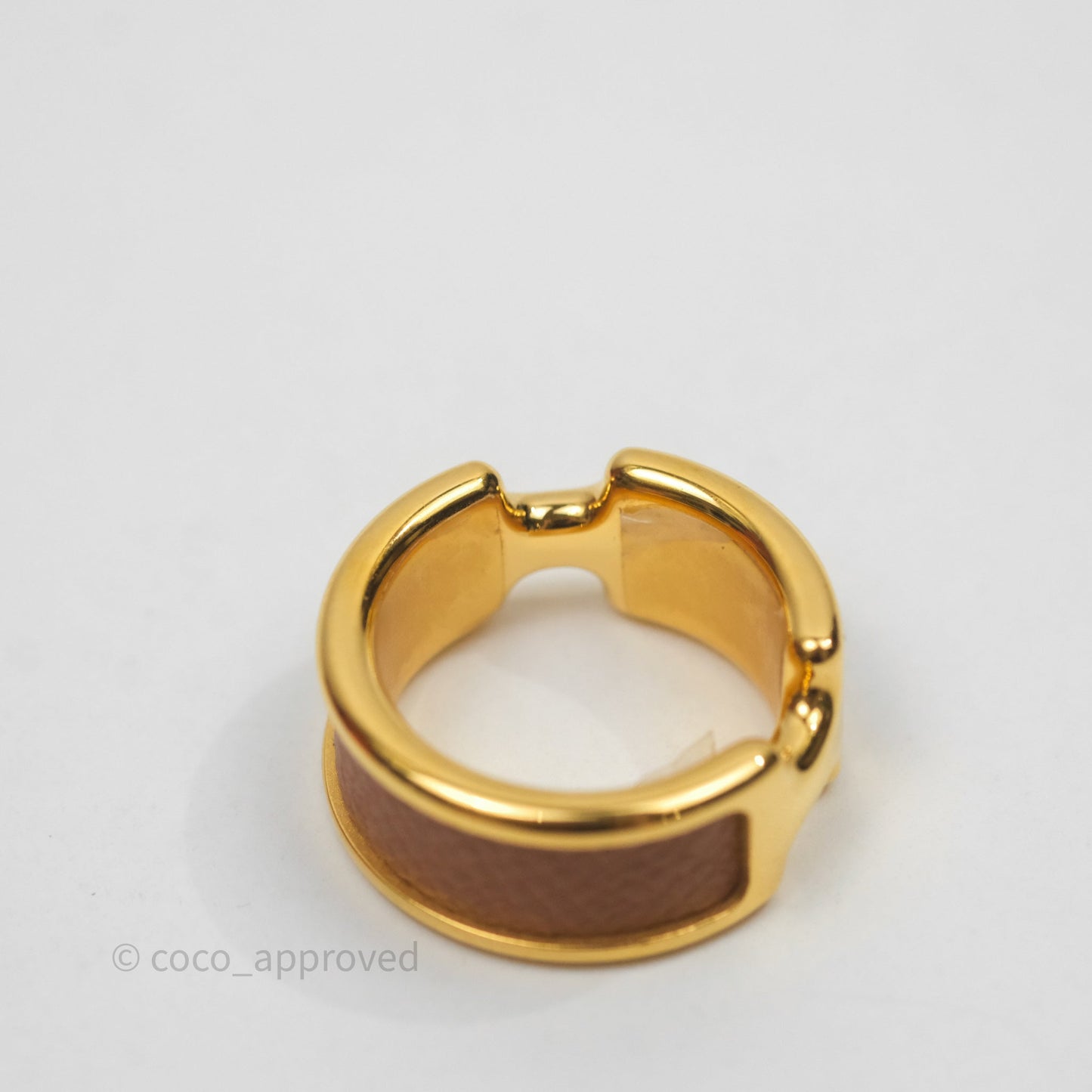 Hermès Olympe Ring Small Model Gold 37 Epsom Gold Hardware