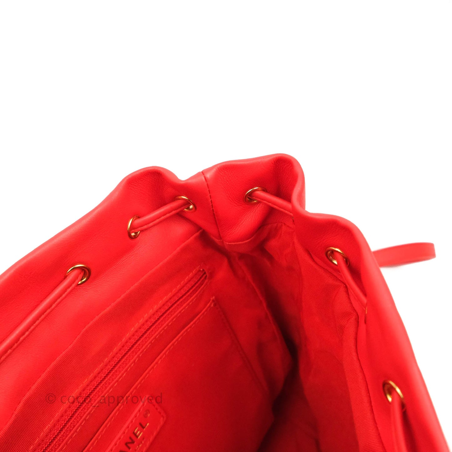 Chanel Quilted Urban Spirit Backpack Red Calfskin Gold Hardware