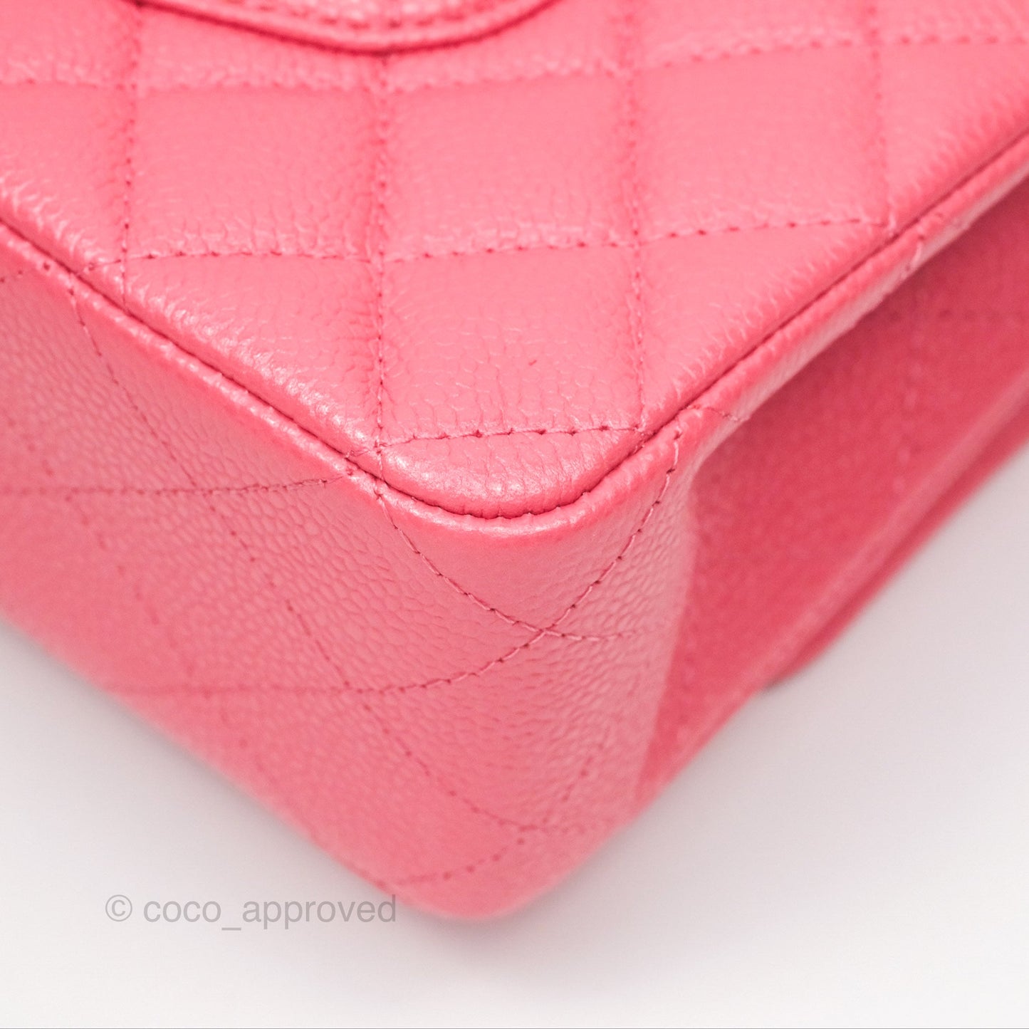Chanel Medium Classic Flap Quilted Iridescent Pink Caviar Gold Hardware 18S