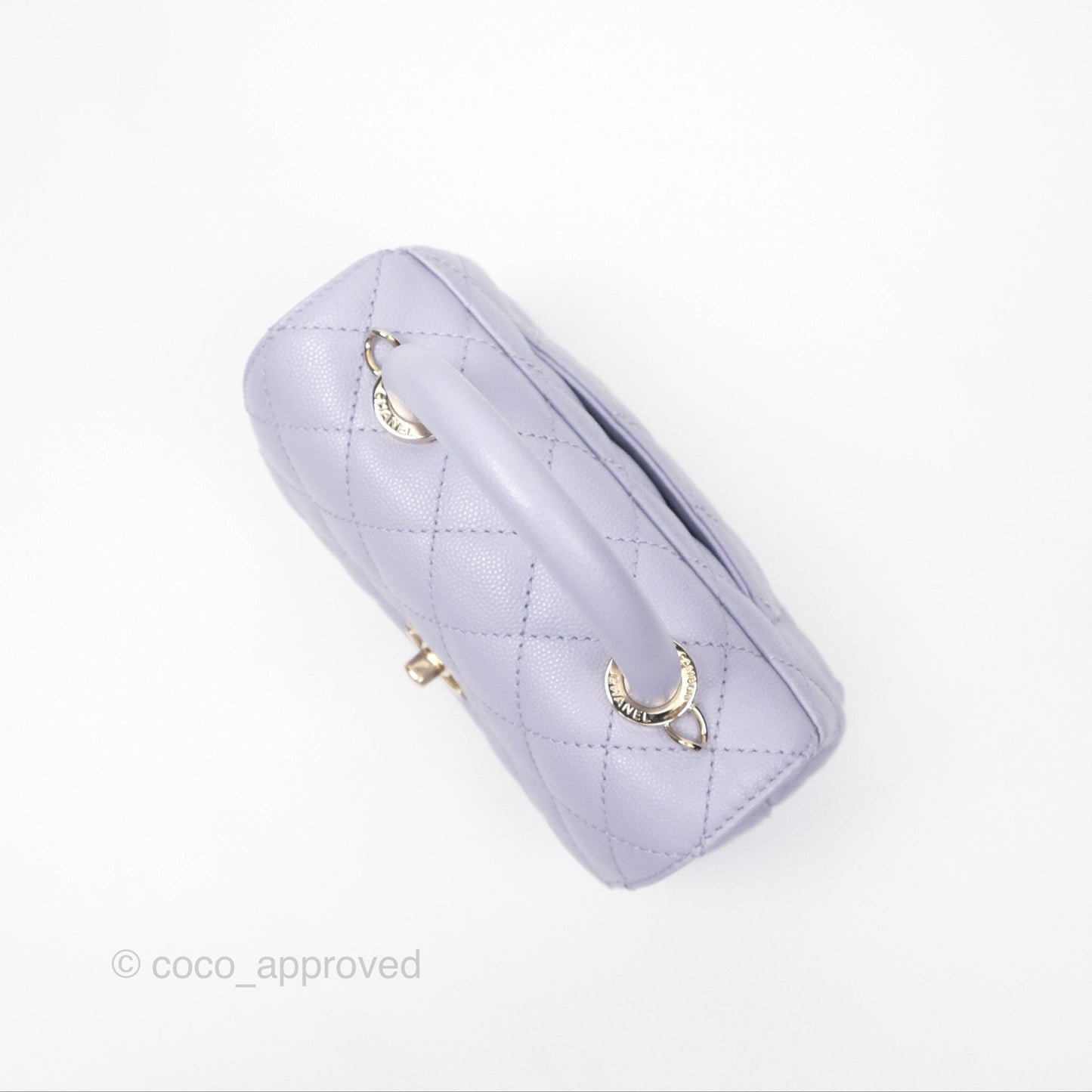 Chanel Mini Coco Handle Lilac Caviar Gold Hardware