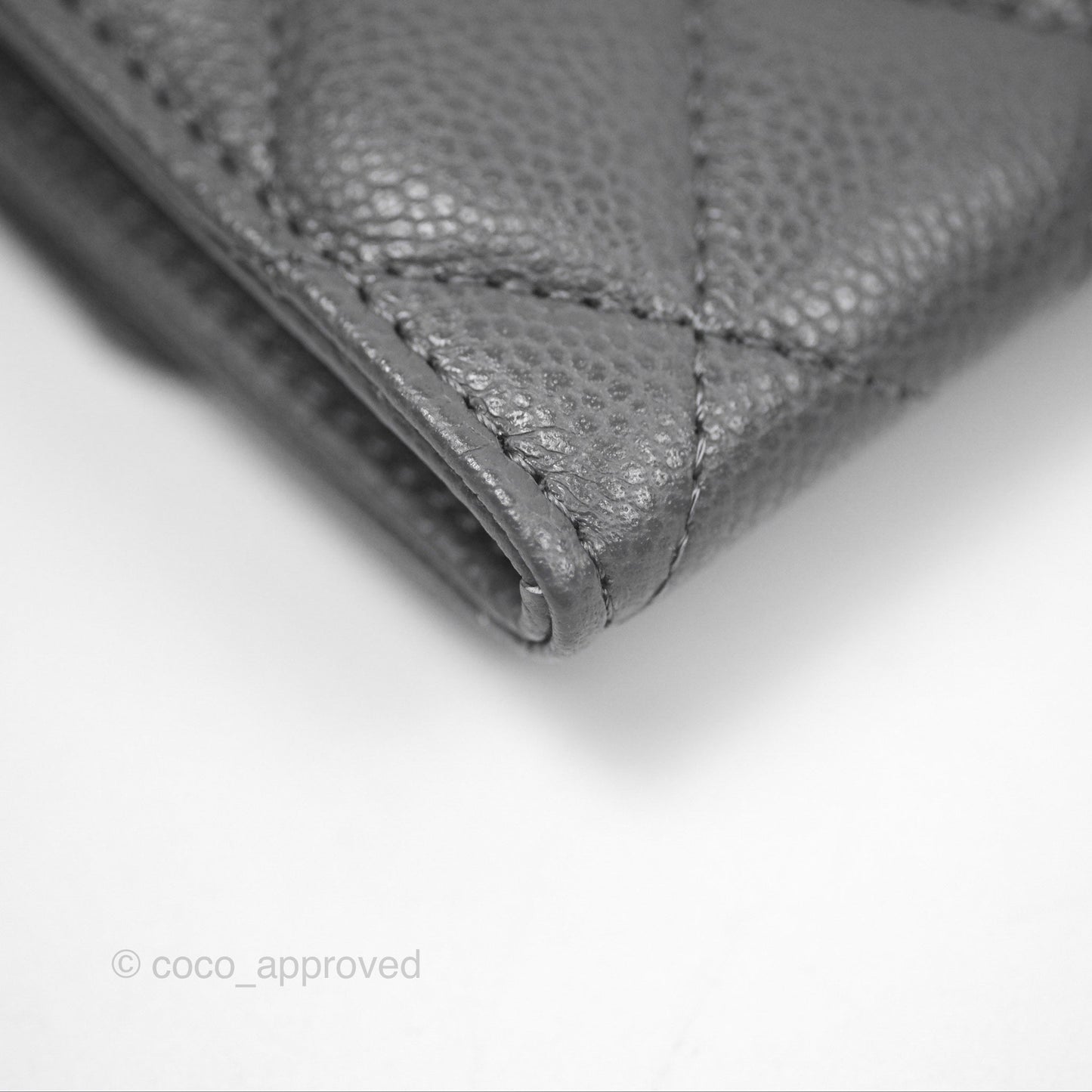 Chanel Classic Flap Card Holder Dark Grey Caviar Gold Hardware