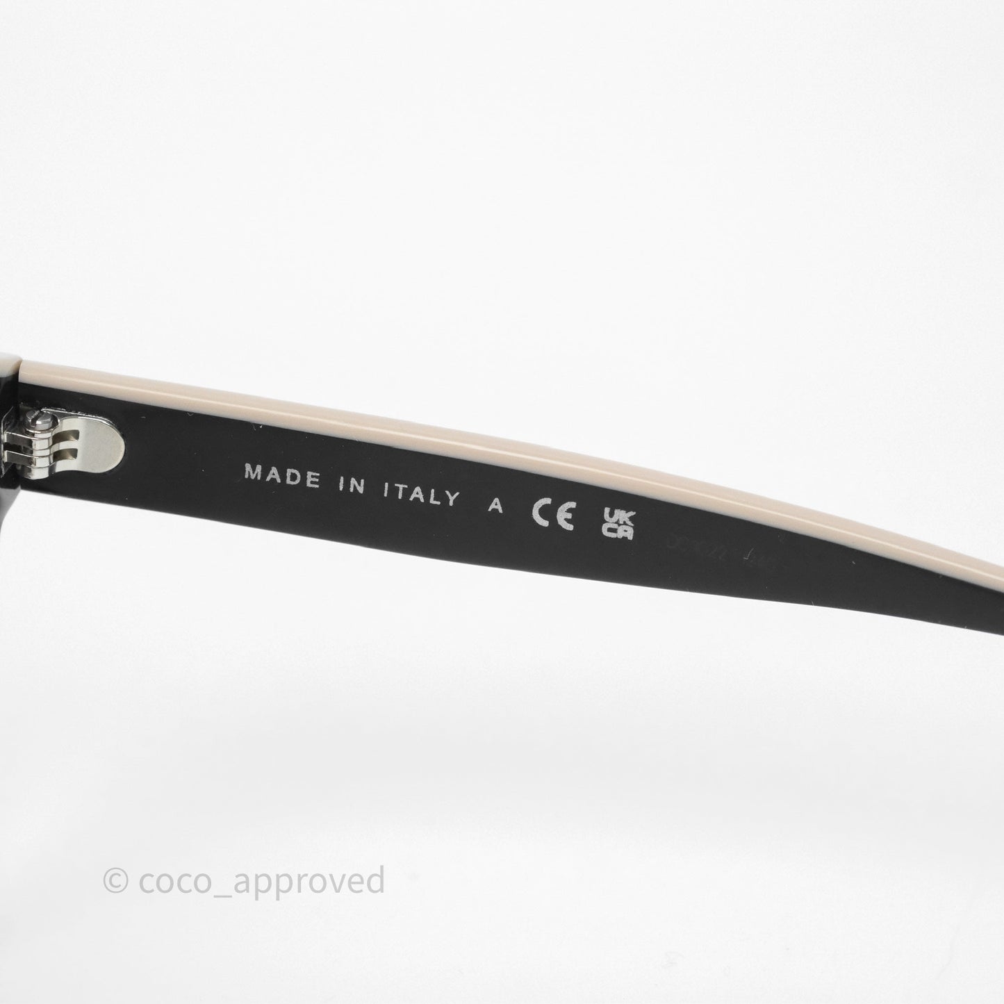 Chanel Logo Butterfly Sunglasses Black Beige Acetate