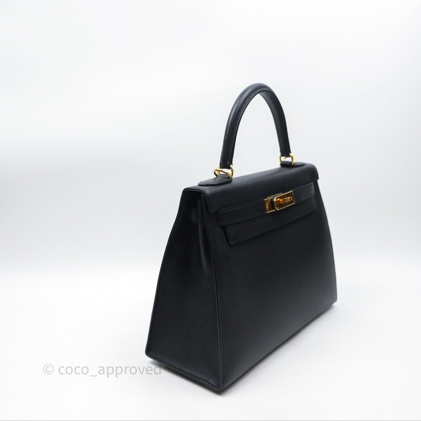 Hermès Kelly 28 Sellier Noir Black 89 Epsom Gold Hardware