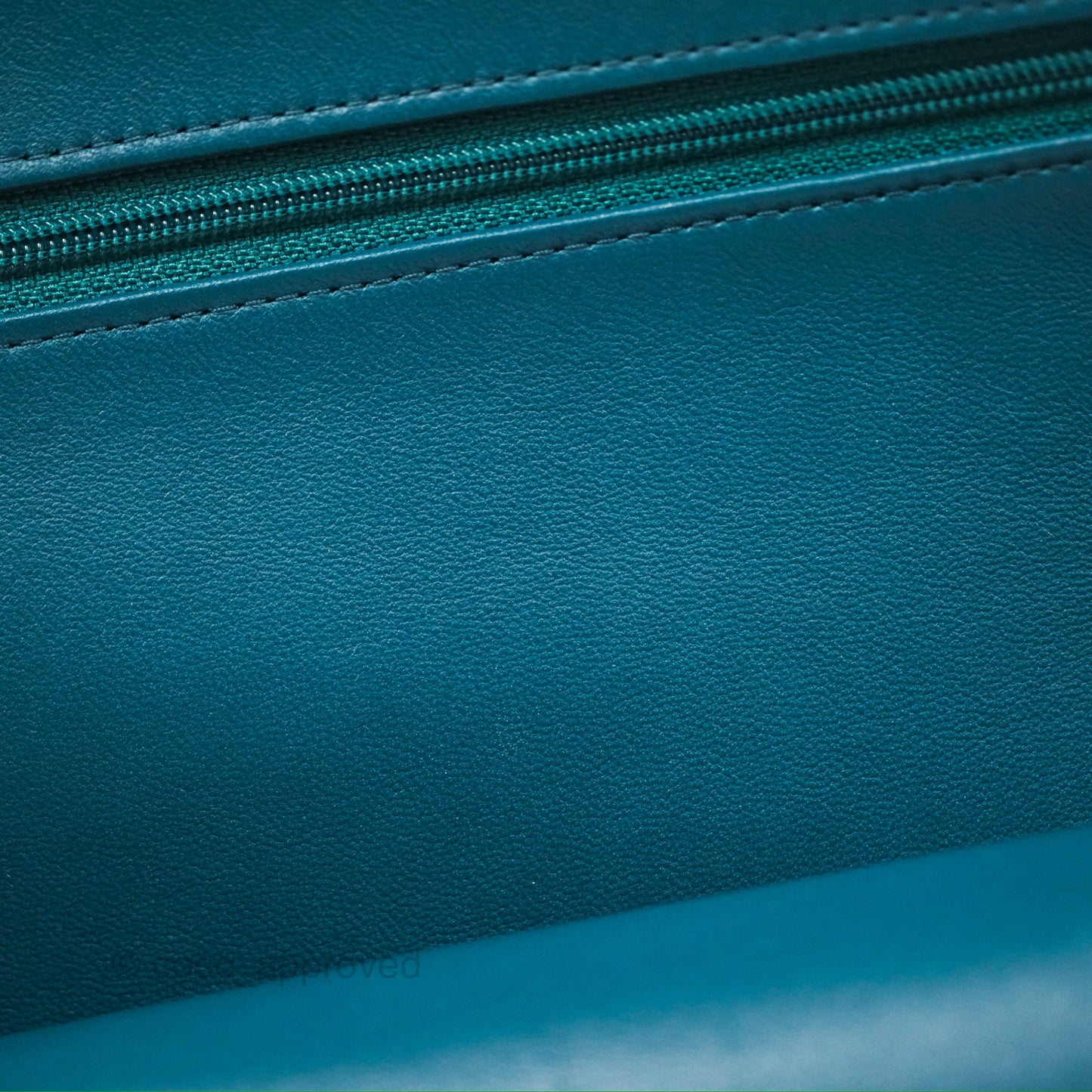 Chanel Classic M/L Medium Flap Quilted Teal Lambskin Silver Hardware