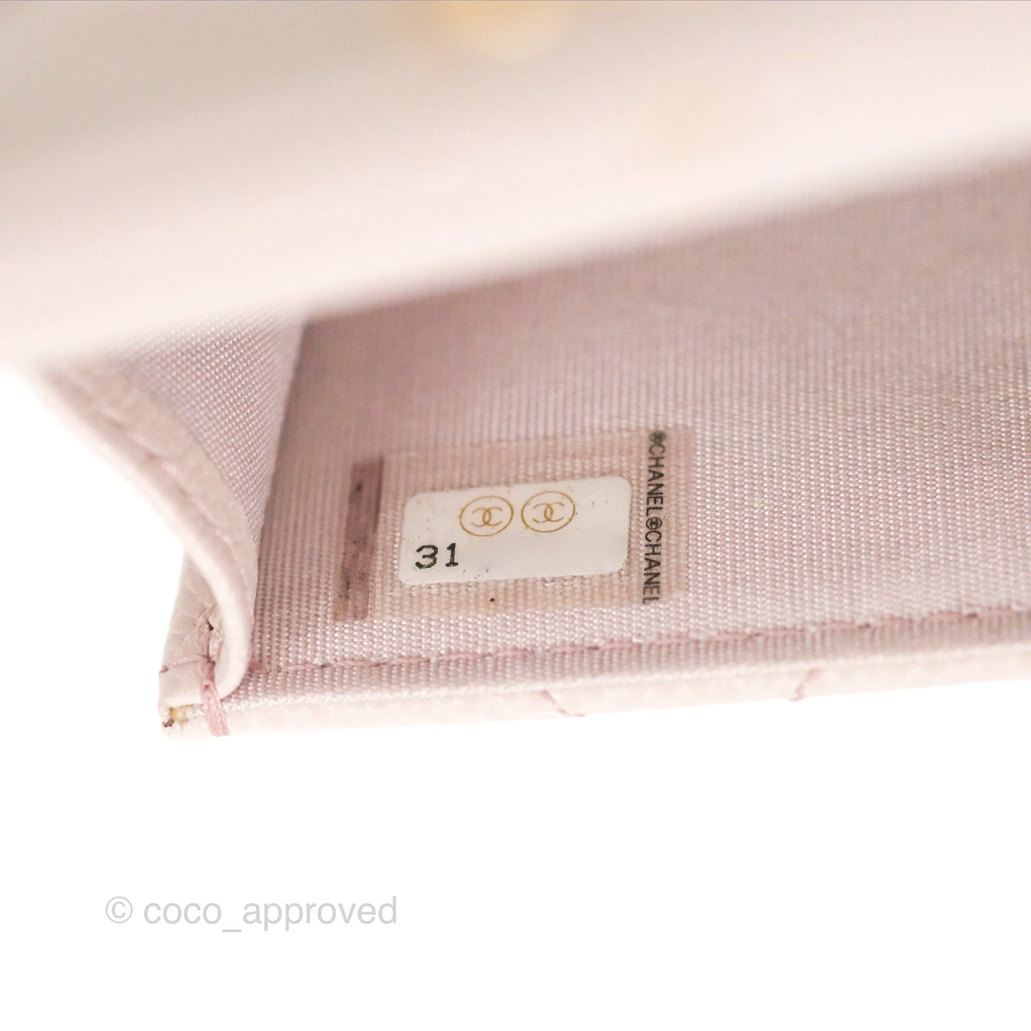 Chanel Miss Coco Clutch With Chain Quilted Lilac Pink Caviar Gold Hardware