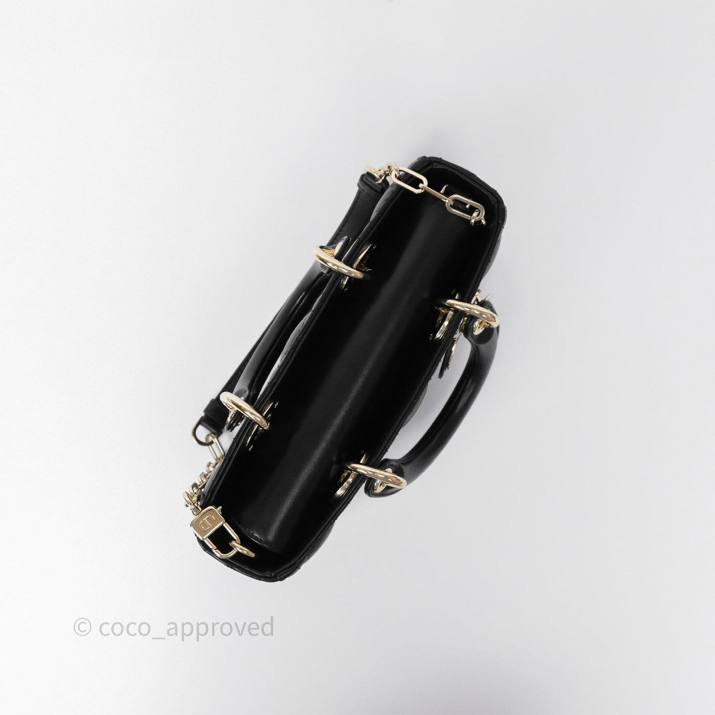 Dior Small Lady D-Joy Bag Black Lambskin Cannage Gold Hardware