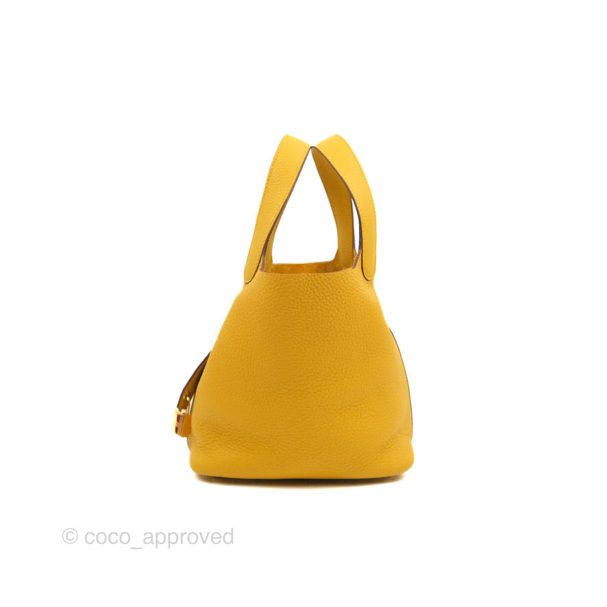 Hermès Picotin Lock 18 Jaune Ambre Clemence Gold Hardware