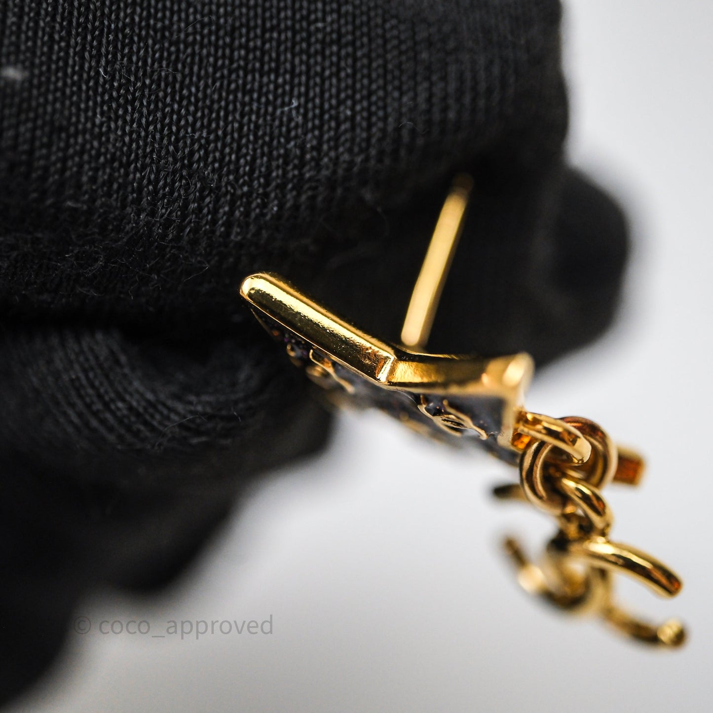 Chanel Star Drop CC Earrings Gold Tone 24C
