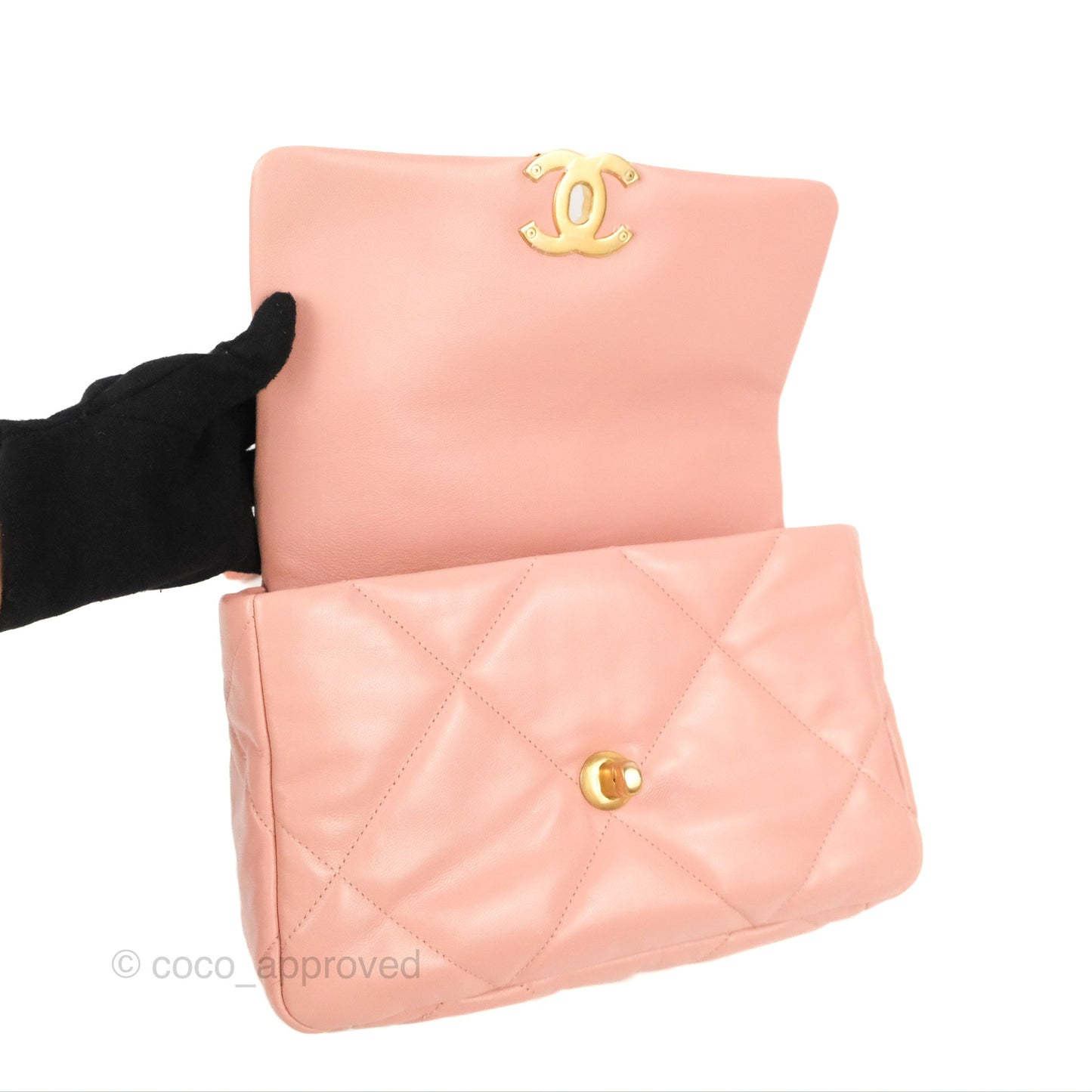 Chanel 19 Small Blush Pink Goatskin Mixed Hardware