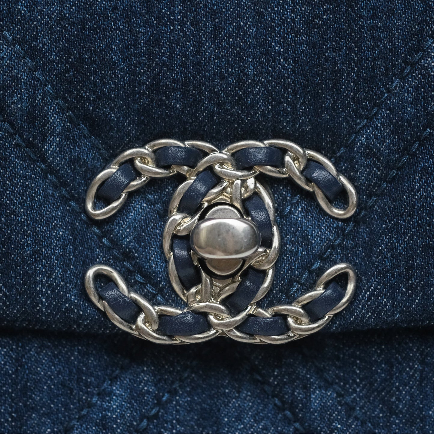 Chanel 19 Small Denim Fabric Mixed Hardware 22P