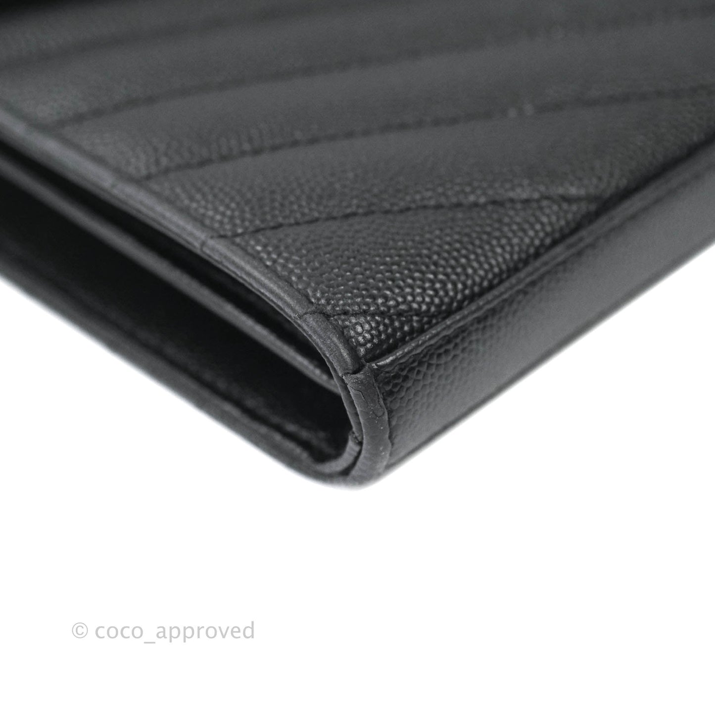 Saint Laurent Wallet on Chain Large Black Grained Leather Gold Hardware